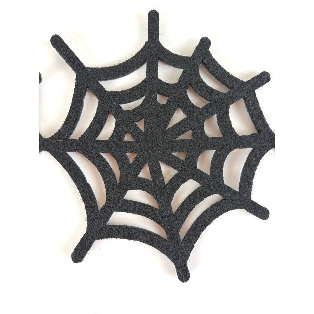 Crate & Barrel Halloween Felt Spider Web Garland Black 60" Folding Decor - Picture 2 of 3